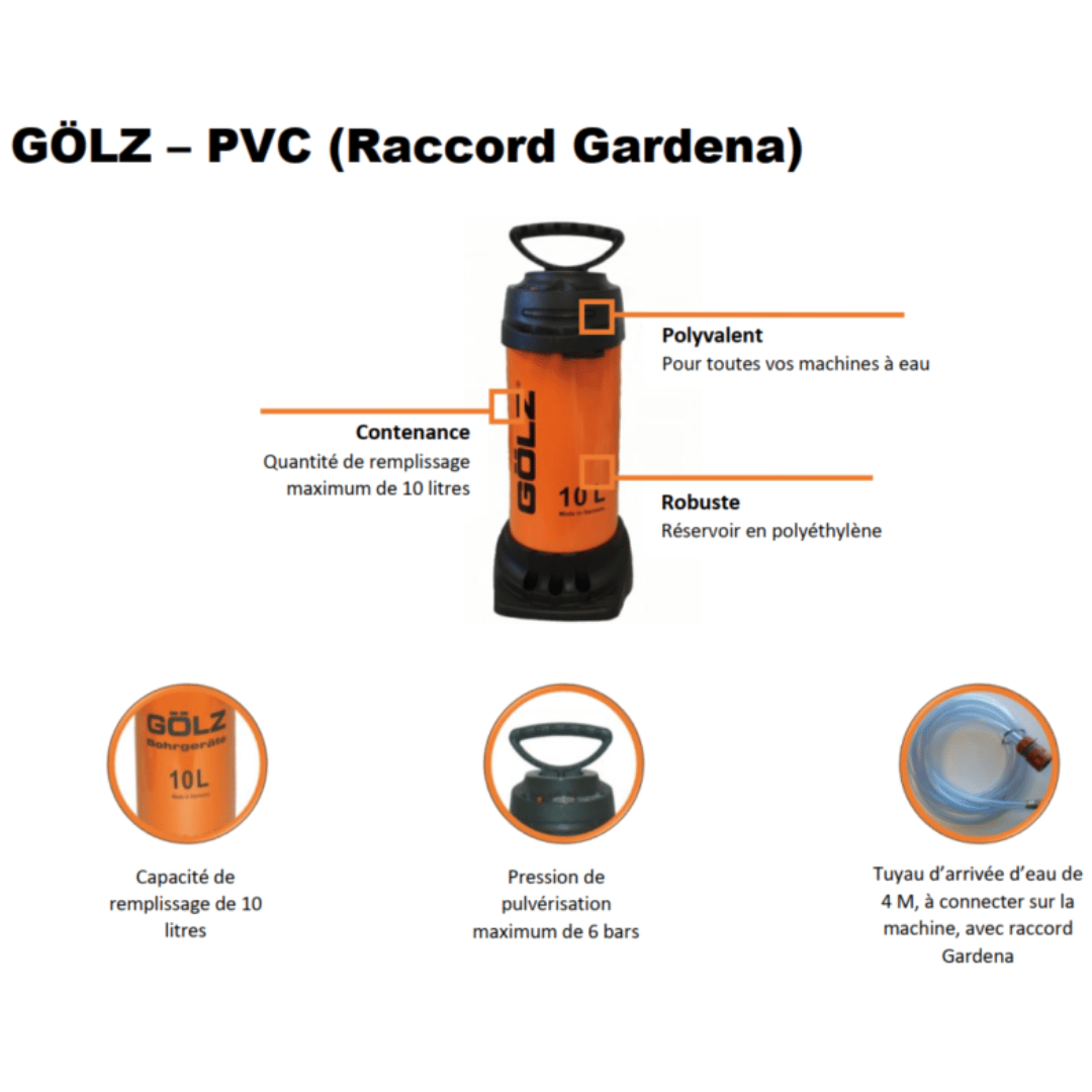 Pulvérisateur GÖLZ – PVC – Raccord Gardena – Pression 3 bars – 10 L – Image 2