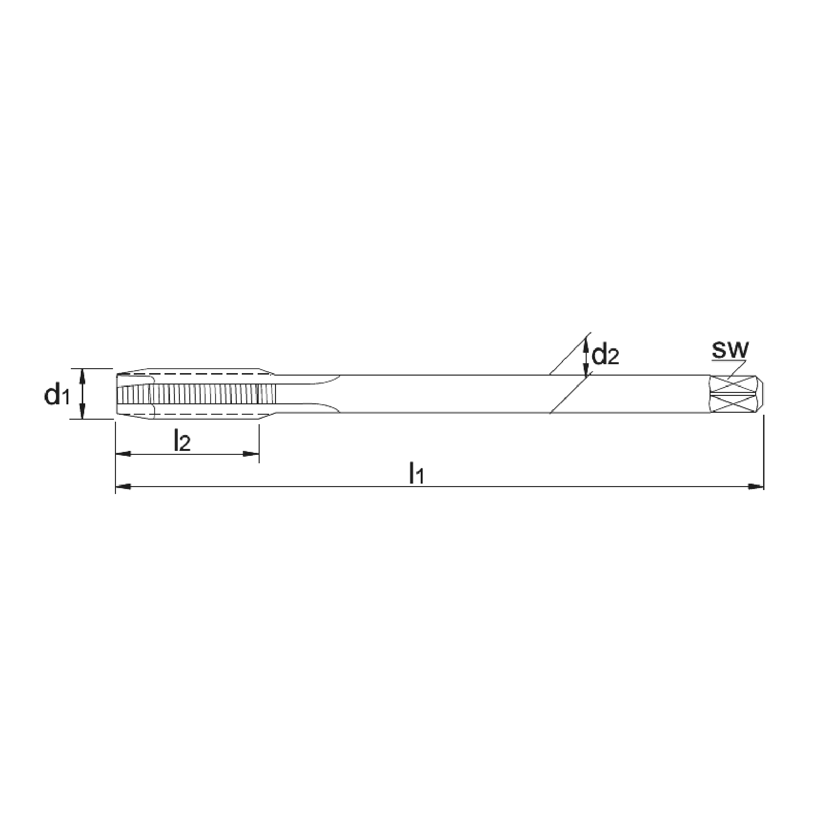 Phantom Taraud machine UNI HSS E DIN 376 Métrique, surcoté Direct Fabricant